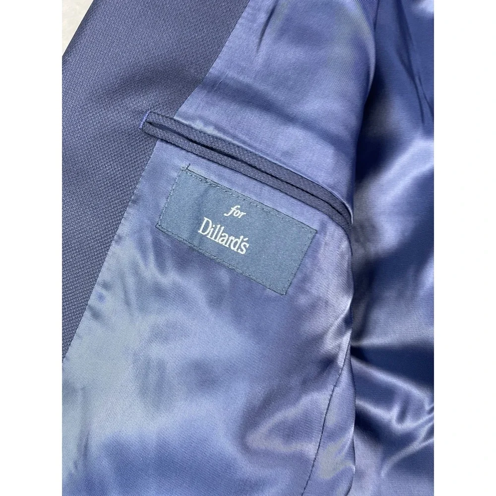 Hart Schaffner Marx HSM 1887 Navy Blue Textured Blazer Silver‎ Crest Buttons 42R
